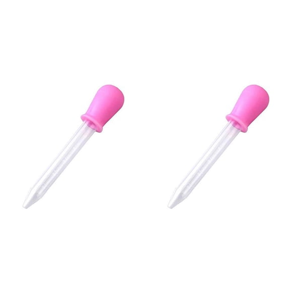 Liquid Feeding Graduated Pipette 2Pcs, Home Supply for Liquid Feeding, Graduated Dropper for Liquid, Pink
