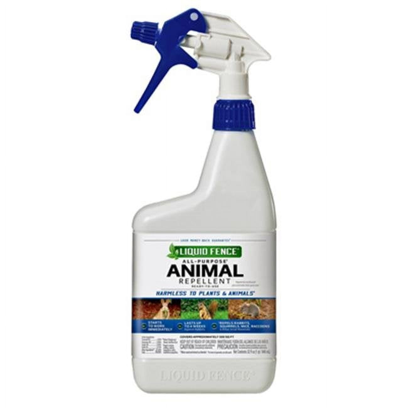 Liquid Fence Small Mammal Deterrent, Safe for Yards & Gardens, Outdoor Use, Rabbit Repellent, 32 oz.