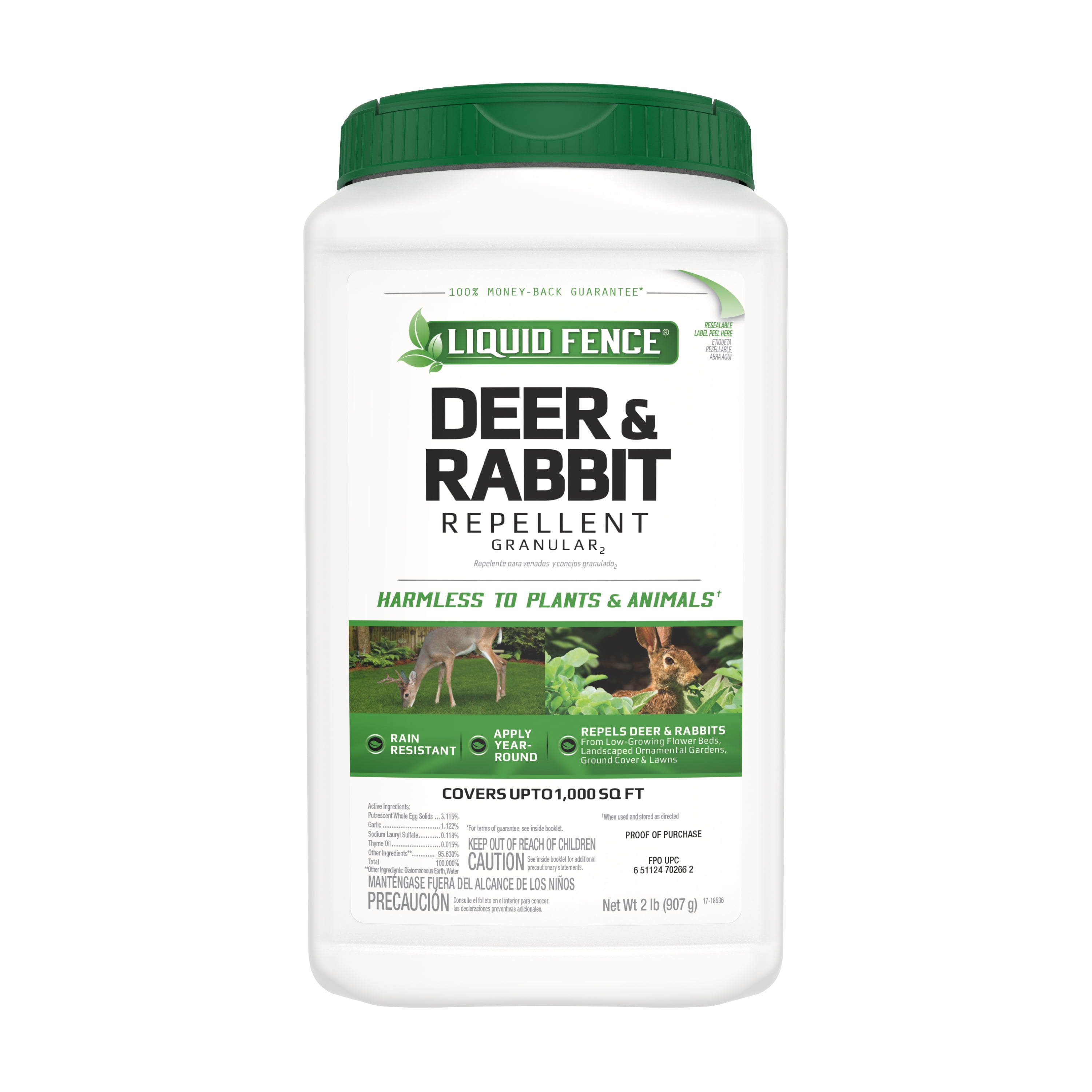 Liquid Fence Animal Repellent Granules for Deer and Rabbits 32 oz
