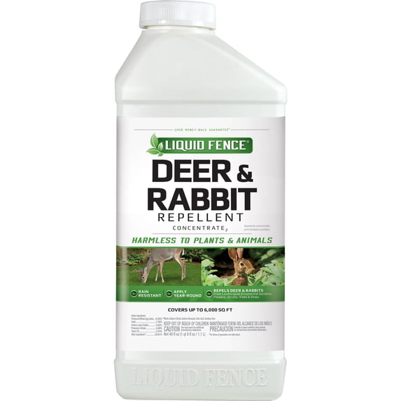 Liquid Fence Deer & Rabbit Repellent Concentrate - Liquid Formula - 40 oz