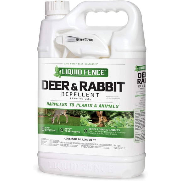 Liquid Fence Deer & Rabbit Repellent Ready-to-Use - Outdoor Pest Control - 1 Gallon