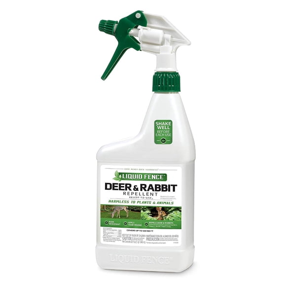 Liquid Fence Deer & Rabbit Repellent Ready-to-Use - Outdoor Pest Control - 32-Ounce