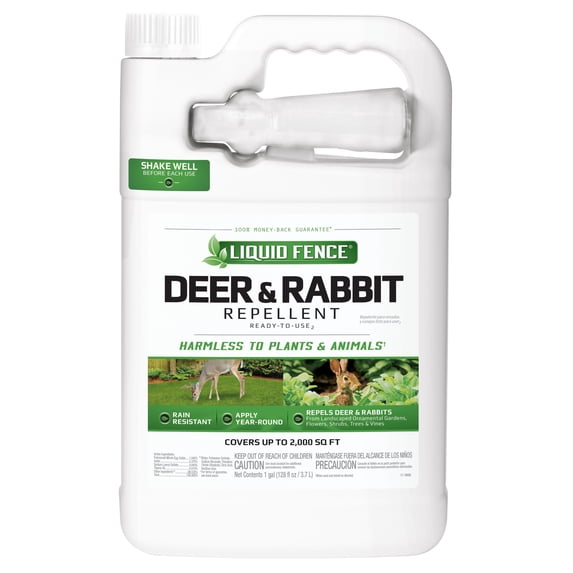 Liquid Fence Deer and Rabbit Repellent, Ready-to-Use Spray, 1 Gallon