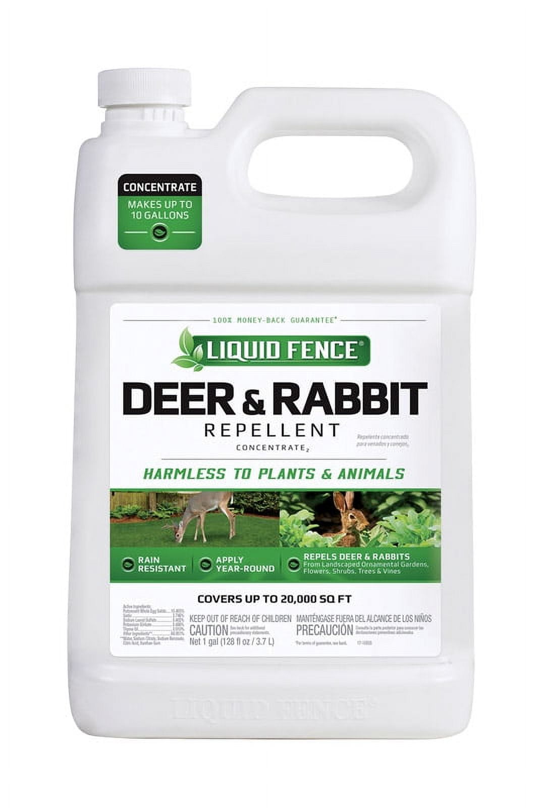 Liquid Fence Deer & Rabbit Repellent Spray, Plant-Safe, Rain-Resistant ...