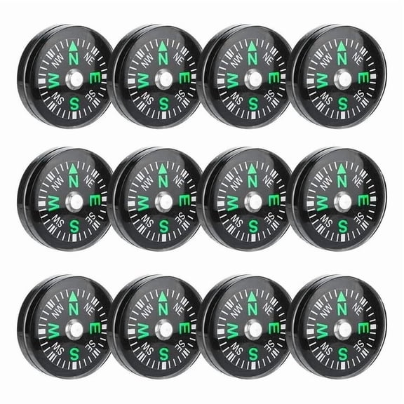 Liquid Filled Hiking Compass Bulk 20mm Small Button for Kids 50 Pieces Mini