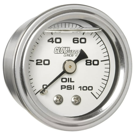 Liquid Filled White Face Mechanical Oil Pressure Gauge