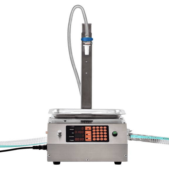 Liquid Filling Machine 30-15000g, Automatic Bottle Filler for Milk, Water, Oil, Wine, Shampoo - Digital Weighing Control, Single Nozzle