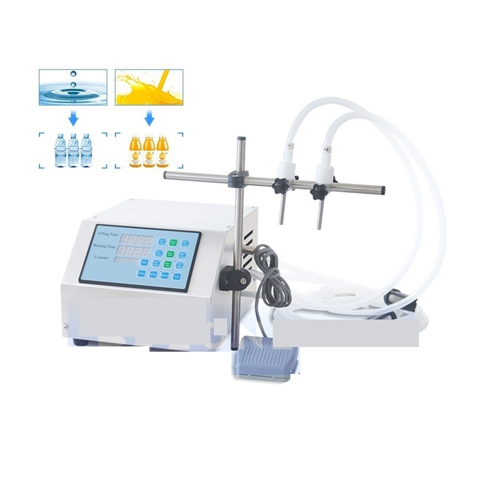 Liquid Filling Machine Semi-automatic Double Nozzles Beverage Juice ...