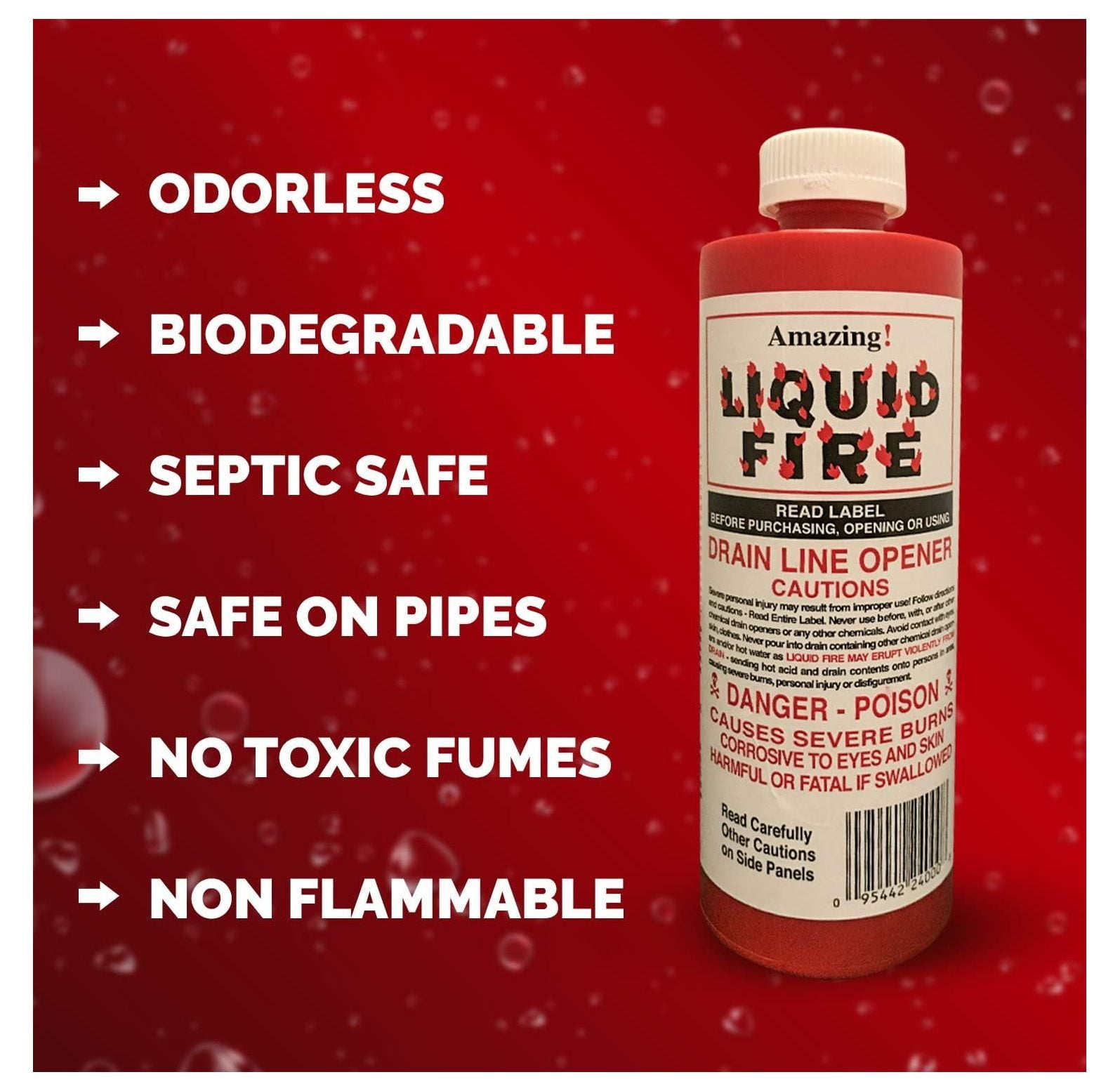 Liquid Fire Drain Line Opener, 32 Oz