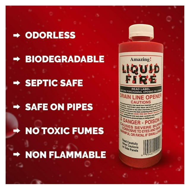 Liquid Fire Drain Line Opener, 32 Oz