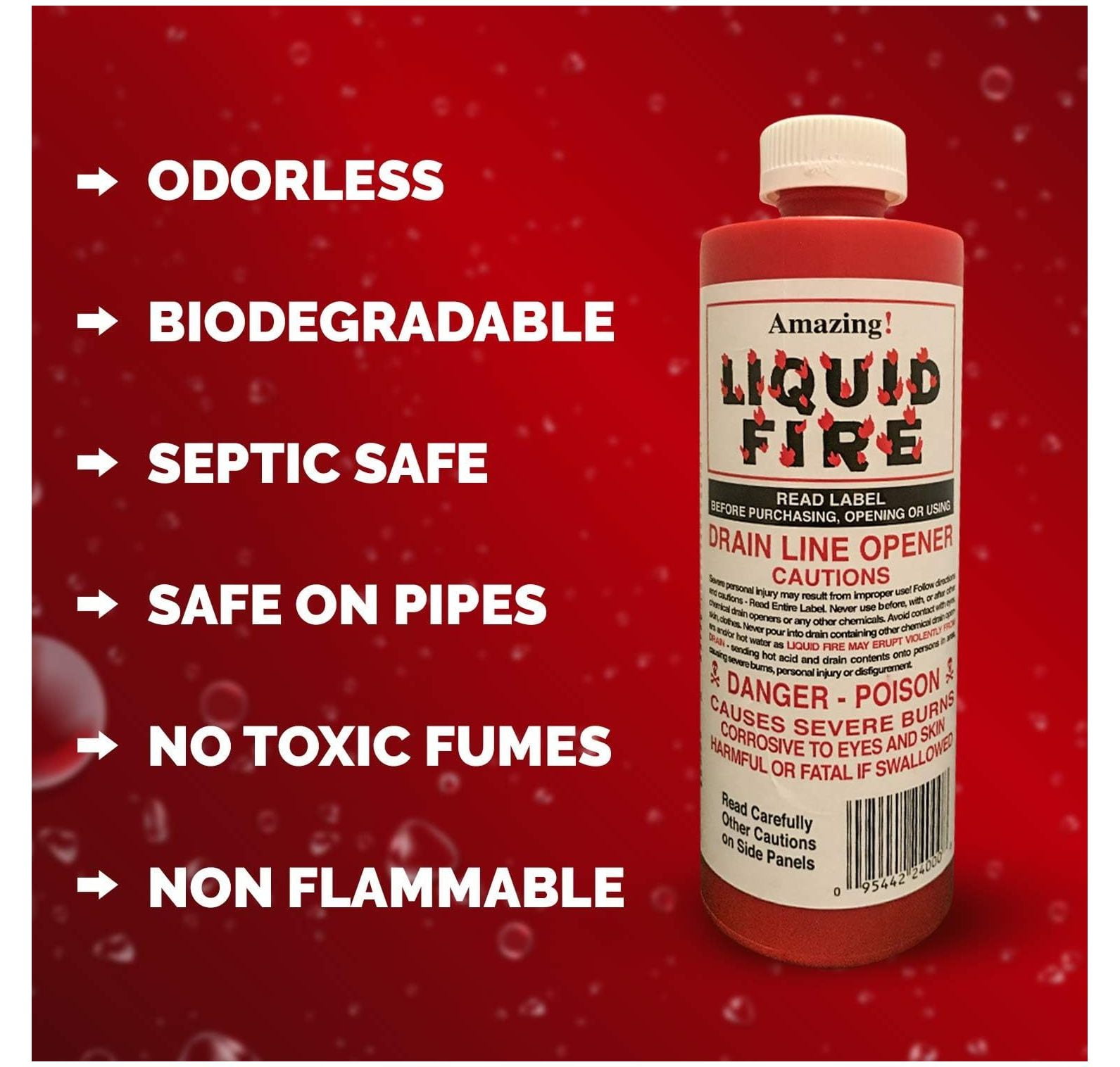 Liquid Fire Drain Line Opener, 32 Oz