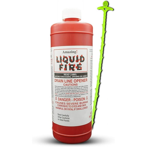 Liquid Fire Drain Opener with Centaurus AZ Drain Snake - 32oz