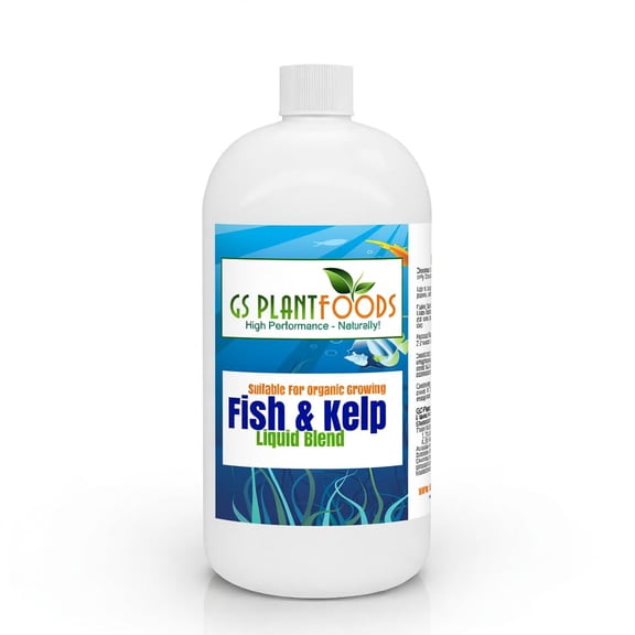 Liquid Fish & Kelp Fertilizer (1 Quart) Organic Material Review Institute Listed Natural Plant Food for Home Gardens, and Vegetables