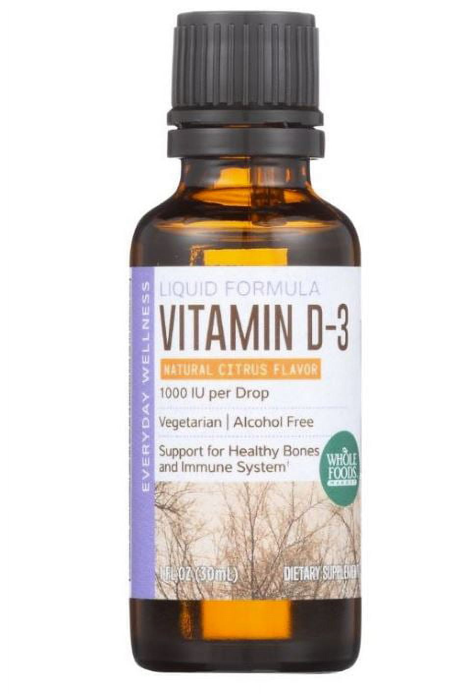 Liquid Formula Vitamin D3 25mcg (1000 IU) Natural Citrus Flavor 1 Oz.