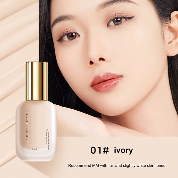 Liquid Foundation Ivory White Lightweight Long Lasting Matte Finish Buildable Coverage 30ml Face Makeup