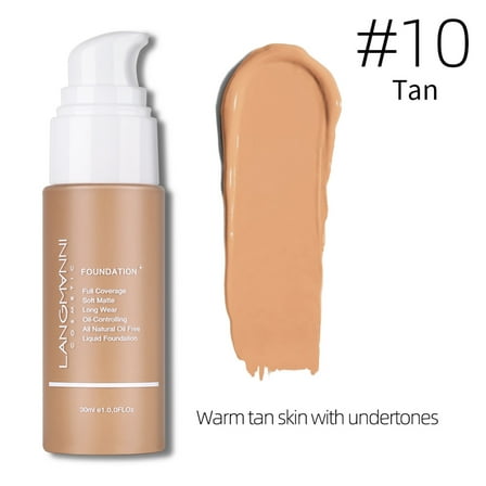 Liquid Foundation Matte, Oil Control Foundation, Long Lasting Natural Moisturizing Liquid Foundation for Smooth Skin Texture, Non-Irritating Breathable formula, Suitable for All Skin Types, 30ml