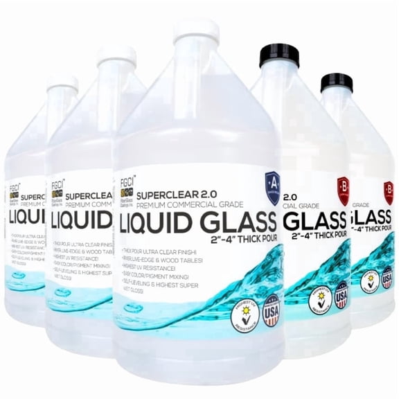 Superclear Deep Pour Epoxy Resin 15 Gallon Bulk Kit, Clear 2-4" Casting Resin