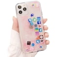 thumbnail image 1 of Liquid Glitter App Icons Bling Quicksand (Pink) Case Cover for Apple iPhone 11, 1 of 1