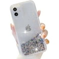 thumbnail image 1 of Liquid Glitter Case Compatible with iPhone 12 Pro Max, Hard Back Colorful Bling Quicksand Phone Case (Sequins Silver, iPhone 12 Pro Max), 1 of 12