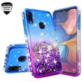 thumbnail image 1 of Liquid Glitter Case for Galaxy Note 10 Plus Cover w/ Screen Protector Shock Proof Bling Waterfall Diamond for Girls Women Cases for Galaxy Note 10 Plus Case - Purple/Blue, 1 of 5