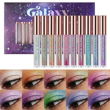 Liquid Glitter Eyeshadow, 10 Colors Metallic Liquid Chameleon Eyeshadow, Highly Pigmented Long-lasting Holographic Glitter Multichrome Eyeshadows Makeup Set