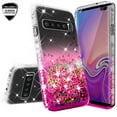 thumbnail image 1 of Liquid Glitter Phone Case for Samsung Galaxy S10 Plus/S10+ Shock Proof Bling Diamond Case Cover w[TPU Screen Protector] - Clear/Hot Pink, 1 of 5