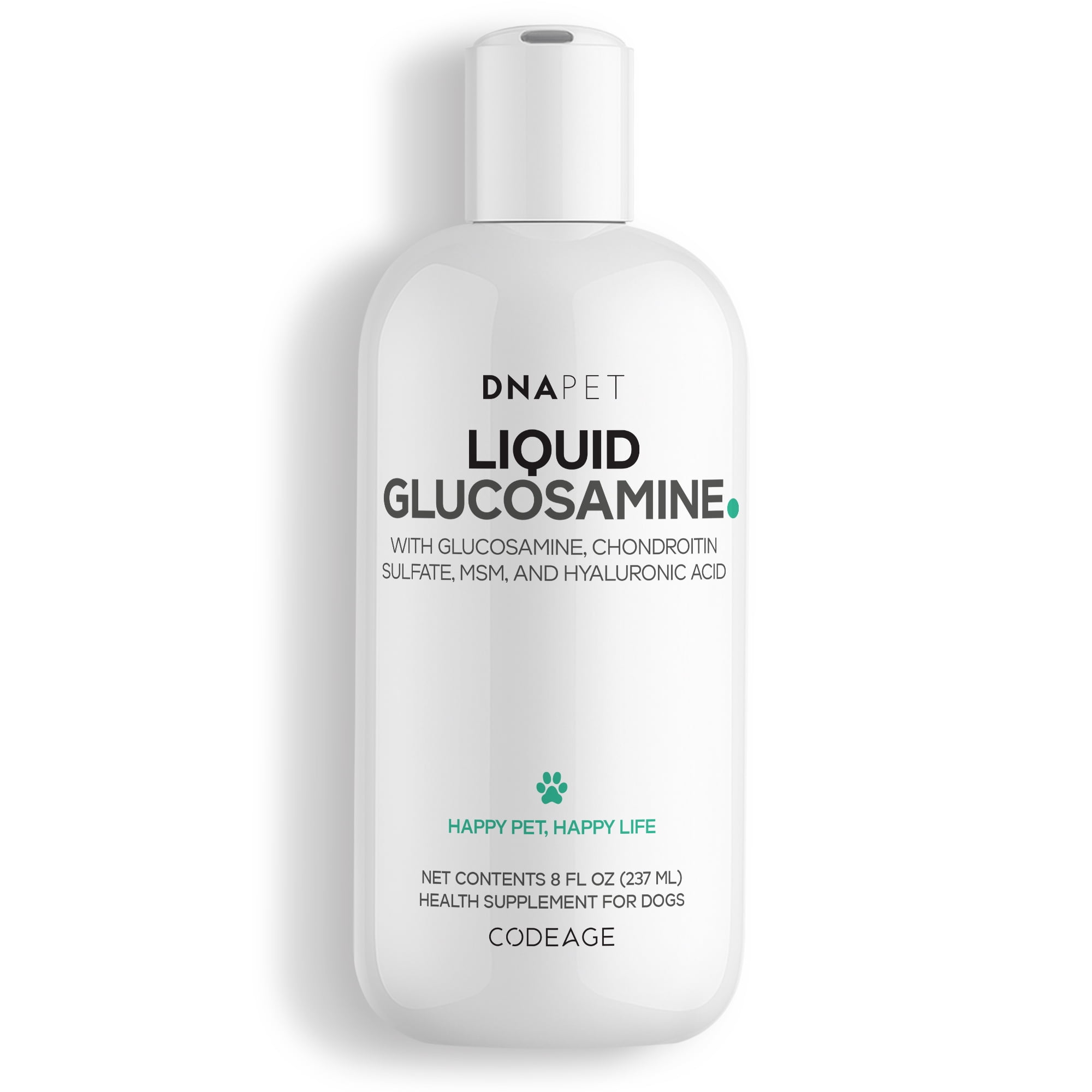 Liquid Glucosamine for Dogs - Glucosamine, Chondroitin, MSM, Hyaluronic Acid, Manganese Chelate for Pets - Liquid Dog Supplement - All Breeds - 8 fl oz