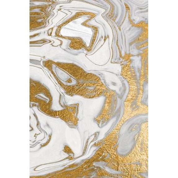Liquid Gold Marble Composition Notebook - Small Unruled Notebook - 6x9 Blank Notebook (softcover Journal / Notebook / Sketchbook / Diary)