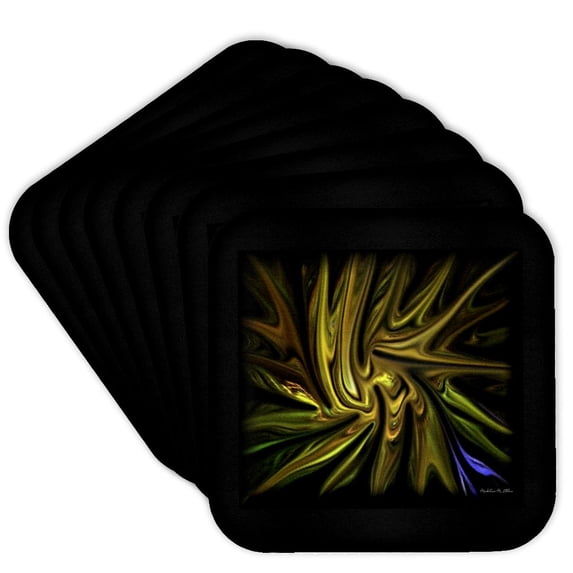 3drose, Liquid Gold, Set of 8 Coasters - Soft