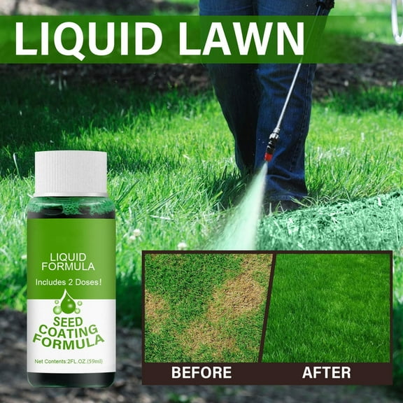 Liquid Grass Lawn Solution – 59ml Portable Fusion Patching Liquid – Nutrient Rich Grass Growth Formula for Lawn Care