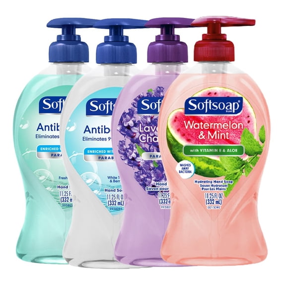 Liquid Hand Soap, 1 Pack Fresh Citrus, 1 Pack White Tea & Berry, 1 Pack Lavender & Chamomile, 1 Pack Watermelon and Mint, 11.25 Fluid Ounce