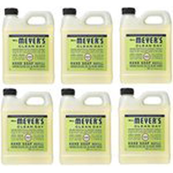 Liquid Hand Soap Refill, Cruelty Free and Biodegradable Formula, Herbal Free, Mass Skin Care, Non-Drying, Softening Cleanser, Lemon Verbena Scent, 33 OZ Each Pack, Pack of 6