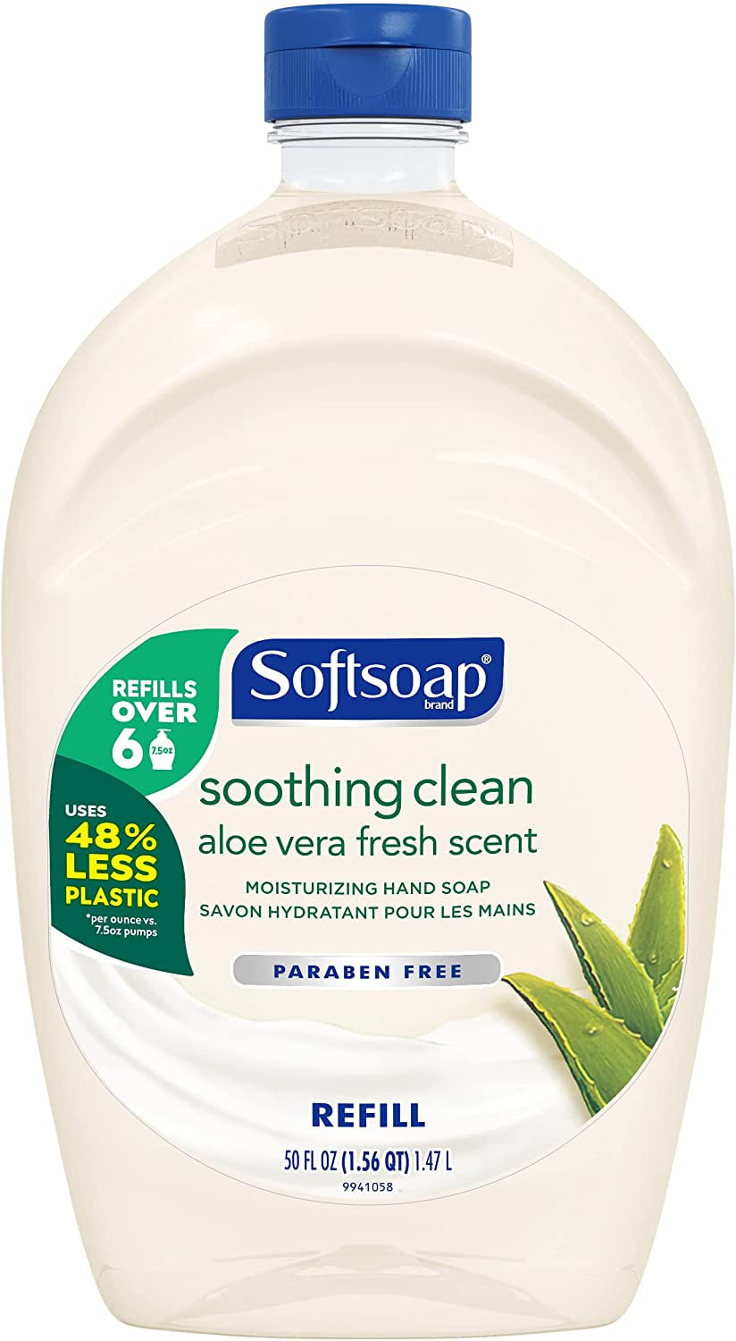 Liquid Hand Soap Refill, Soothing Aloe Vera, 50 Ounce Bottle, Bathroom Soap, Bulk Soap, Moisturizing Hand Soap, Premium Scented Hand Soap (Pack of 3)