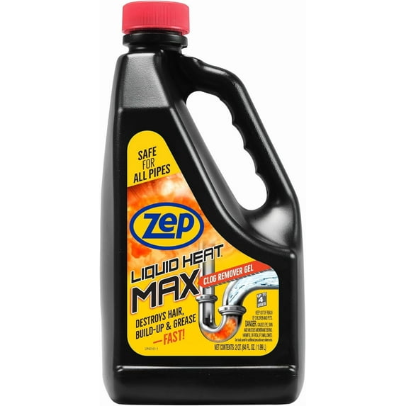 Liquid Heat Max Clog Remover Gel - Destroys Hair, Build-Up & Grease - 64 oz.