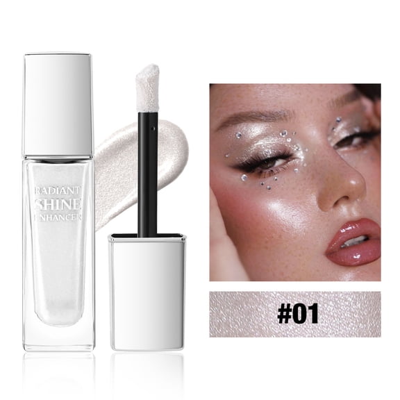 Liquid Highlighter 6 Colors Shimmer Highlighter Fluid for Face and Body, Long Lasting Glitter Enhancer for Eyes Cheeks Collarbone, 14ml Liquid Highlighter with Applicator
