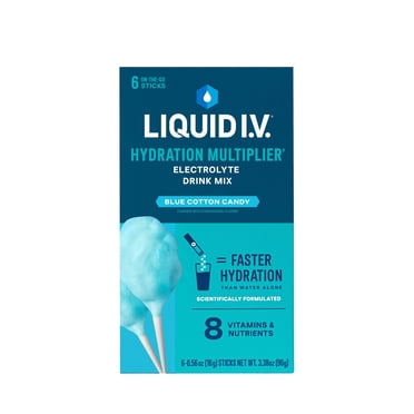 Liquid I.V.® Blue Cotton Candy Hydration Multiplier® Powdered Electrolyte Drink Mix, 6 Count Packets