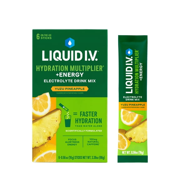 Liquid I.V. Energy Yuzu Pineapple Drink Mix, 6 Count