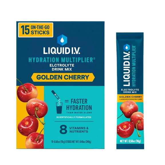 Liquid I.V.® Golden Cherry Hydration Multiplier® Powdered Electrolyte Drink Mix, 15 Count Packets