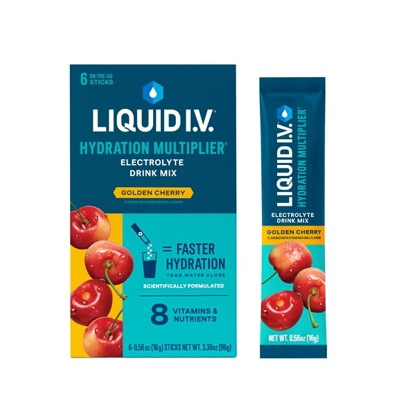 Liquid I.V.® Golden Cherry Hydration Multiplier® Powdered Electrolyte Drink Mix, 6 Count Packets