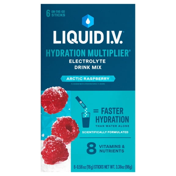 Liquid I.V. Arctic Raspberry Hydration Multiplier Powdered Electrolyte Drink Mix, 6 Count Packets