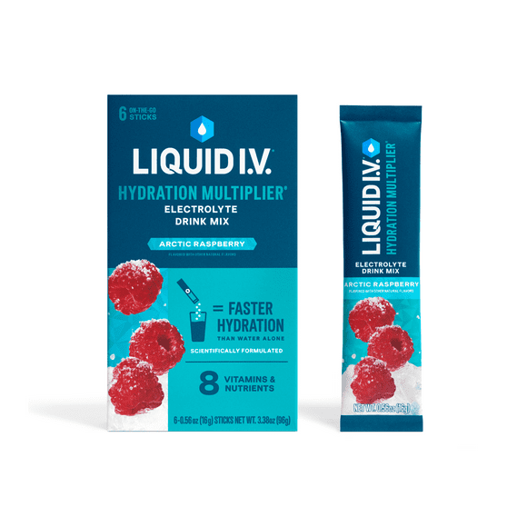 Liquid I.V. Arctic Raspberry Hydration Multiplier Powdered Electrolyte Drink Mix, 6 CT