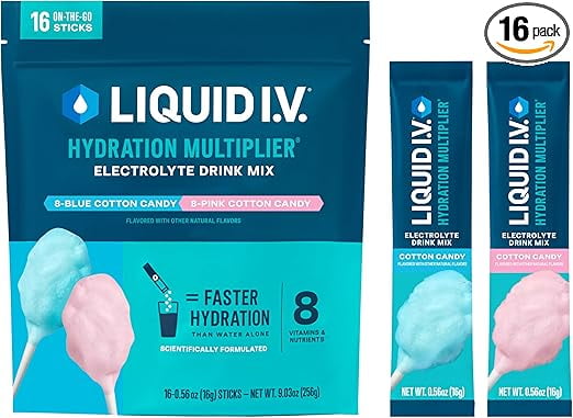 Liquid I.V. Hydration Multiplier - Cotton Candy | Electrolyte Powder Drink Mix | 1 Pack (16 Servings)