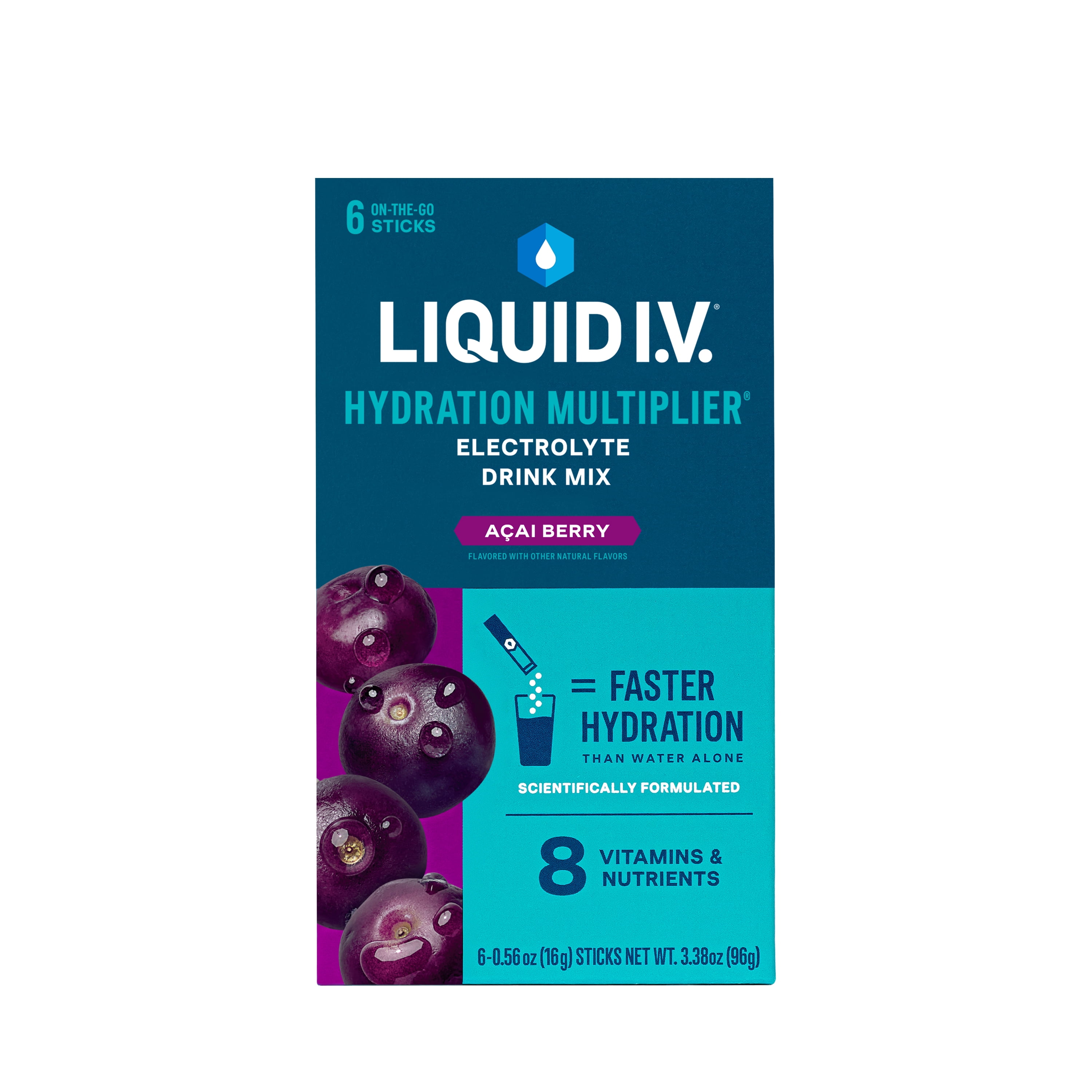 Liquid I.V.® Açaí Berry Hydration Multiplier® Powdered Electrolyte Drink Mix, 6 Count Packets