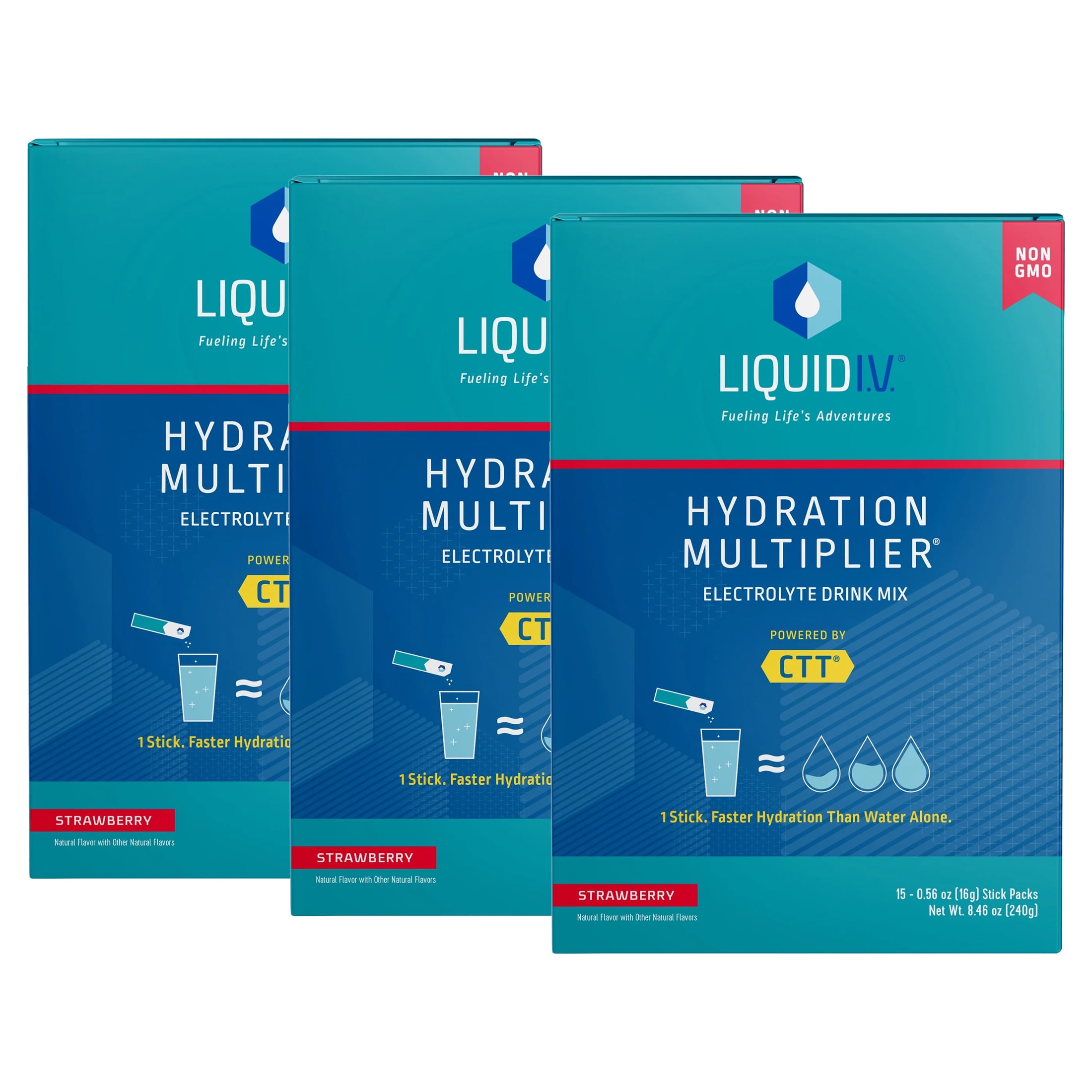 (3 pack) Liquid I.V. Hydration Multiplier Electrolyte Powder Packet
