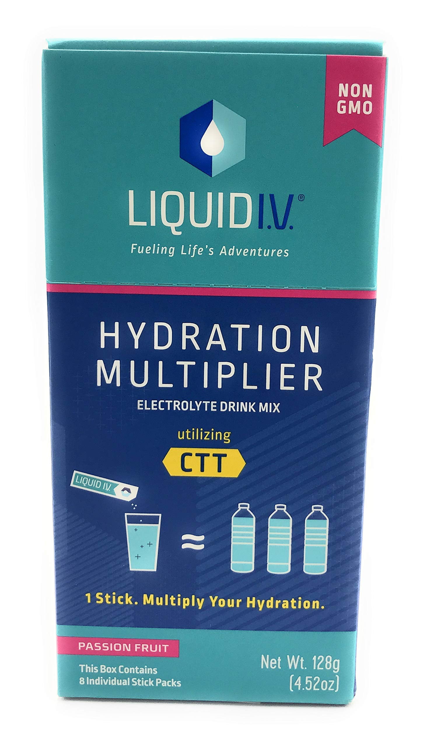  Liquid I.V. Hydration Multiplier - Passion Fruit - Hydration  Powder Packets, Electrolyte Drink Mix, Easy Open Single-Serving Stick, Non-GMO