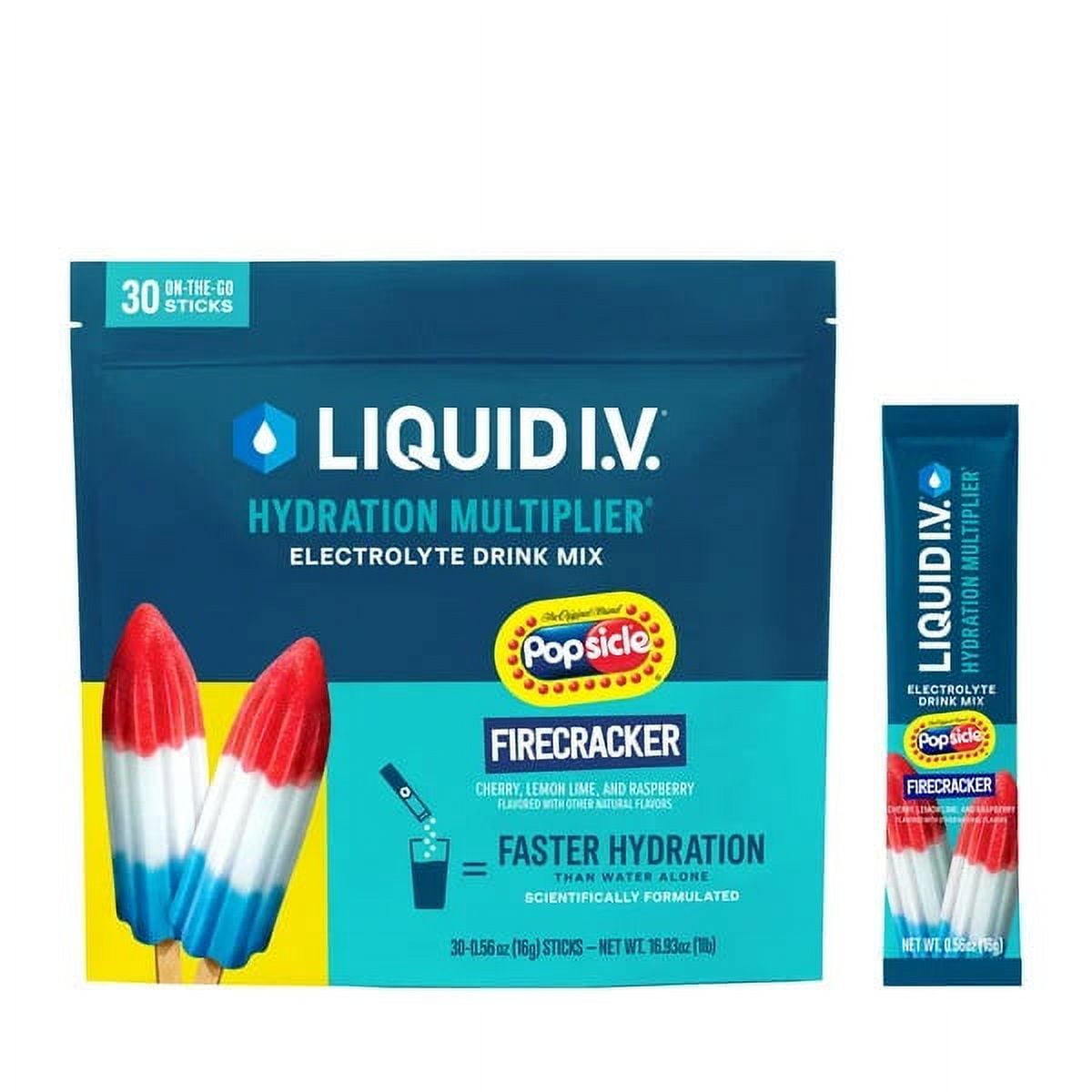 Liquid I.V. Hydration Multiplier Serving Stick Packs, Firecracker (30 Count)