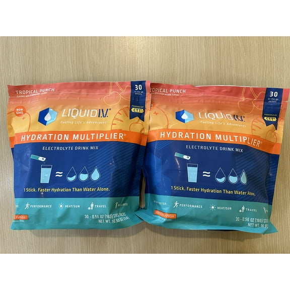 Liquid I.V. Hydration Multiplier, Tropical Punch, 0.56 Ounce (30 Count)