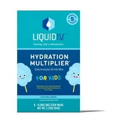 Liquid I.V. Hydration Multiplier for Kids, Electrolyte Powder Packet Drink Mix, Cotton Candy, 8 Ct
