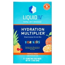 Liquid I.V. Hydration Multiplier for Kids, Electrolyte Powder Packet Drink Mix, Tropical Punch, 8 Ct