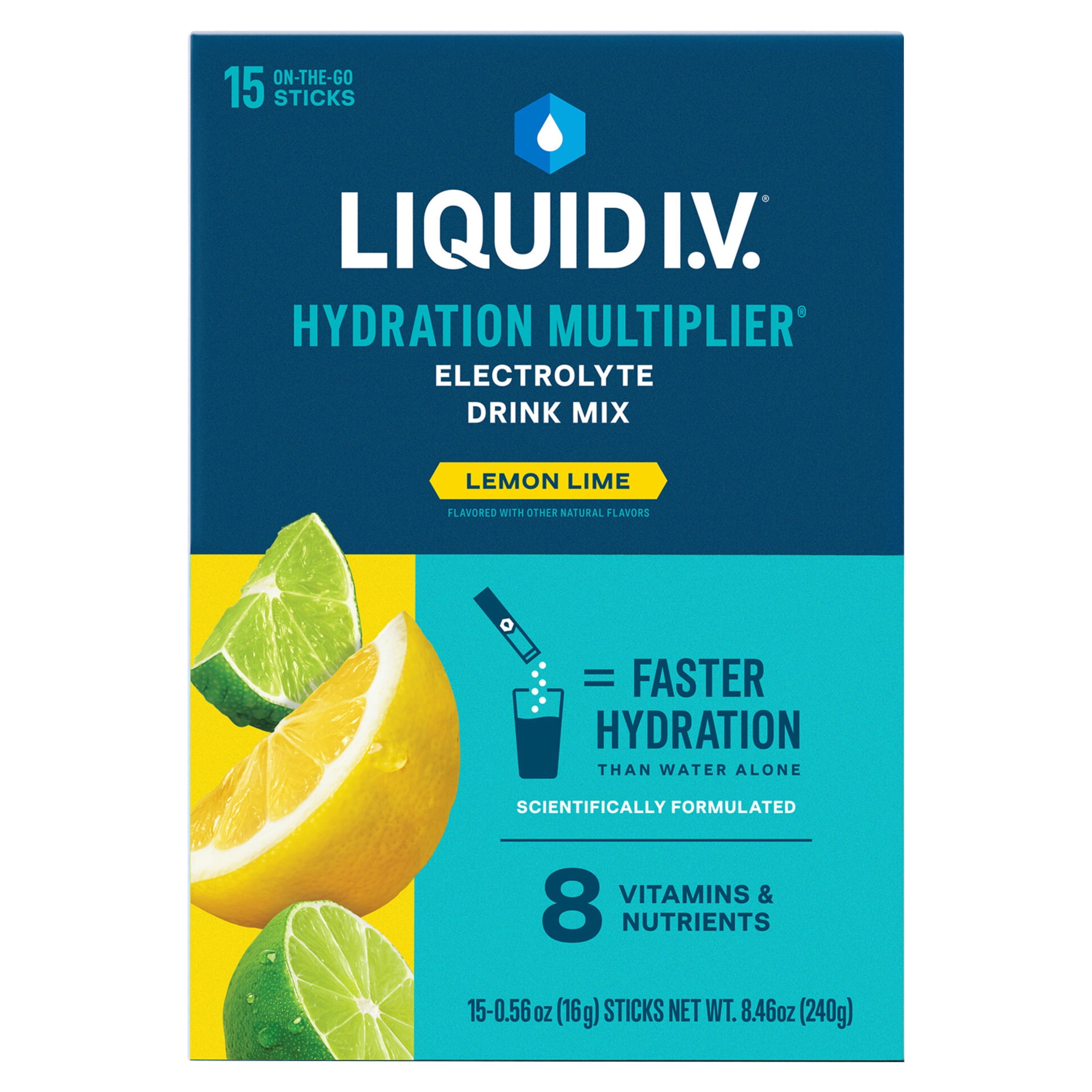 Liquid I.V.® Lemon Lime Hydration Multiplier® Powdered Electrolyte Drink Mix, 15 Count Packets